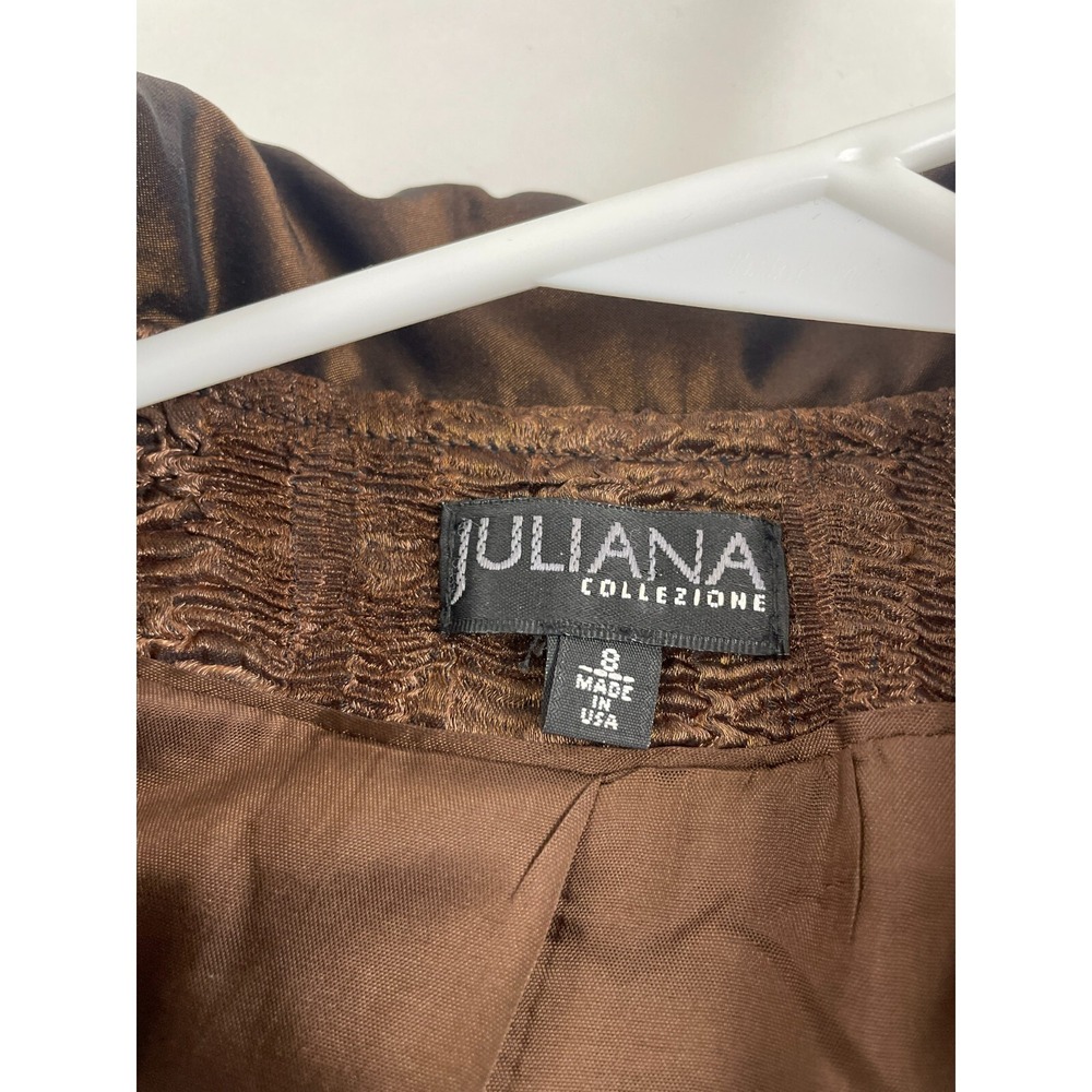 Juliana Jacket Women's Size 8 Brown Shoulder Pads Vintage Blazer Three Button - Picture 6 of 7